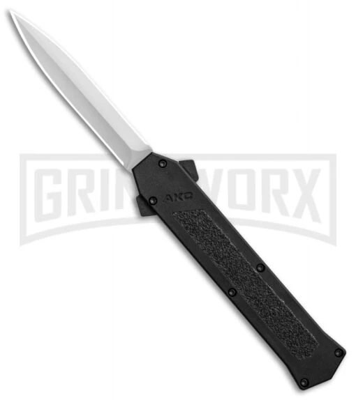 AKC F-16 Black D/A OTF Automatic Knife - Dagger Satin Plain -AKC Knife Shop AKC F 16 Black DA Dagger Satin Plain GX 30994 er large