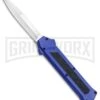 AKC F-16 Blue D/A OTF Automatic Knife - Bayo Satin Plain -AKC Knife Shop AKC F 16 Blue DA OTF Bayo Satin Plain BP 23856 jr large