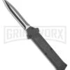 AKC F-16 Black D/A Dagger OTF Automatic Knife - Dagger Two Tone Plain -AKC Knife Shop AKC F 16 D A Dagger OTF Automatic Knife Black 3.3in Two Tone BHQ 114108 LS large