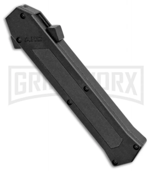 AKC F-16 D/A Bayonet OTF Automatic Knife Black Carbon Fiber (3.3" Bayo) -AKC Knife Shop AKC F 16 DA Bayo OTF Auto Black CF Bayo BHQ 102234 jr spine large