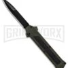 AKC F-16 OD Green D/A OTF Automatic Knife - Bayo Black Plain -AKC Knife Shop AKC F 16 DA Bayonet OD Green Black BHQ 86948 er large