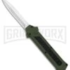 AKC F-16 Green D/A OTF Automatic Knife - Dagger Satin Plain -AKC Knife Shop AKC F 16 DA Dagger OTF Auto Green Satin BHQ 91965 jr large