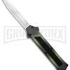 AKC F-16 OD Green Camo D/A OTF Automatic Knife - Bayo Satin Plain -AKC Knife Shop AKC F 16 DA Dagger OTF Auto OD Green Camo Satin BHQ 125319 jr large