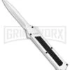 AKC F-16 White D/A OTF Automatic Knife - Dagger Satin Plain -AKC Knife Shop AKC F 16 DA Dagger OTF White Satin BHQ 94221 jr large