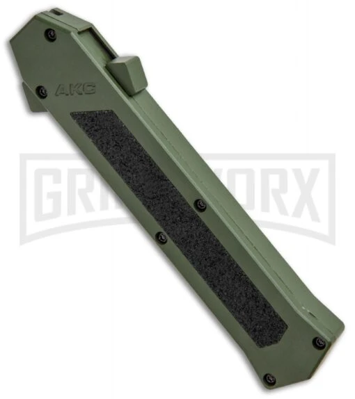 AKC F-16 Green D/A OTF Automatic Knife - Dagger Black Plain -AKC Knife Shop AKC F 16 Green DA OTF Auto Dagger Black Plain GX 33106 jr spine large