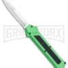 AKC F-16 Green D/A OTF Automatic Knife - Bayo Satin Plain -AKC Knife Shop AKC F 16 Green DA OTF Bayo Satin Plain BP 23855 jr large