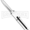 AKC F-20 White D/A OTF Automatic Knife - Spear Point Satin Plain -AKC Knife Shop AKC F 20 D A Spear Point OTF AK White Aluminium 3in Satin BHQ 158200 td large