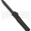 AKC F-20 Black D/A OTF Automatic Knife - Spear Point Black Plain -AKC Knife Shop AKC F 20 DA Dagger OTF Auto Black Black BHQ 140839 jr large