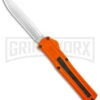 AKC F-20 Orange D/A OTF Drop Point Automatic Knife - Satin Plain -AKC Knife Shop AKC F 20 DA Dagger OTF Auto Orange Satin BHQ 140491 jr large