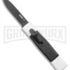 AKC Minion Concord White/Black OTF Automatic Knife - Flat Grind Black Plain -AKC Knife Shop AKC Minion Concord White Black OTF Auto Flat Grind Black Plain GX 14514 jr large