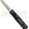 AKC Minion Concord Black OTF Automatic Knife - Dagger Gold Plain -AKC Knife Shop AKC Minion OTF Concord Black Gold Dagger BHQ 52368 jr 2 large