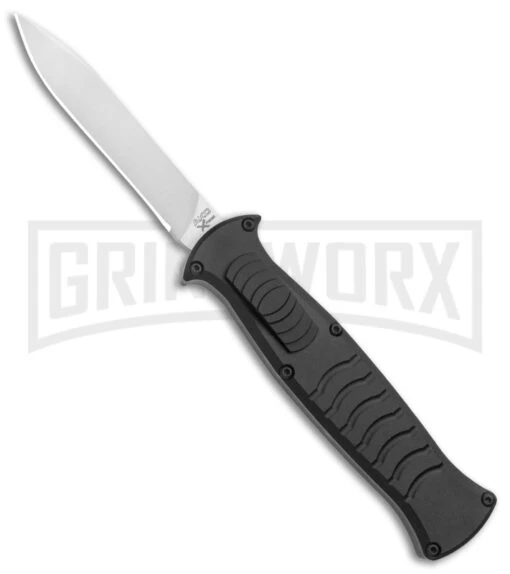 AKC X-treme EVO Black OTF Automatic Knife W/ Pocket Clip - Satin Plain -AKC Knife Shop AKC X Treme EVO OTF Auto Black Satin DP BHQ 141226 jr large