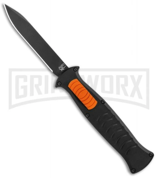 AKC X-treme EVO Black / Orange Slide OTF Automatic Knife - Black Plain -AKC Knife Shop AKC X treme EVO OTF Auto Black Orange Slide Black BHQ 114335 jr large