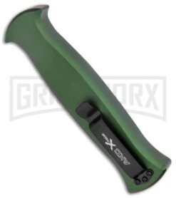 AKC X-treme EVO Green OTF Automatic Knife - Dagger Black Plain -AKC Knife Shop AKC X treme EVO OTF Auto Dagger Green Black GX 37364 jr side large