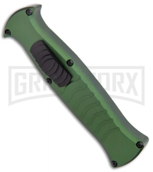 AKC X-treme EVO Green OTF Automatic Knife - Dagger Black Plain -AKC Knife Shop AKC X treme EVO OTF Auto Dagger Green Black GX 37364 jr spine large