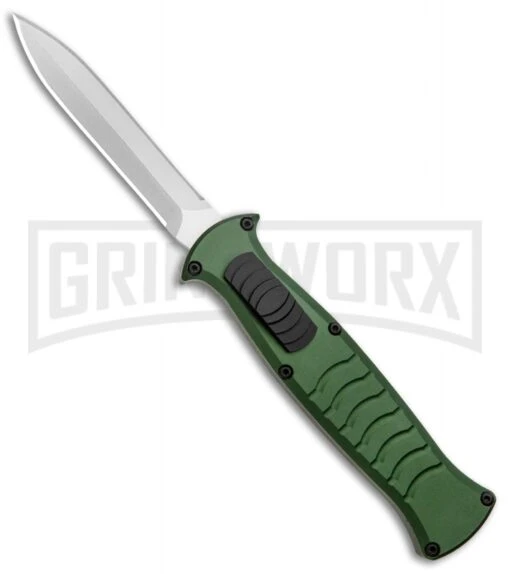 AKC X-treme EVO Green OTF Automatic Knife - Satin DE Dagger -AKC Knife Shop AKC X treme EVO OTF Auto Green Satin DE Dagger BHQ 134949 jr 2 large