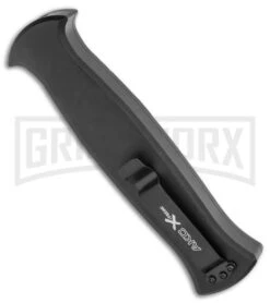 AKC X-treme EVO Black OTF Automatic Knife - Satin Plain Dagger -AKC Knife Shop AKC X treme EVO OTF Automatic Knife Black 3.5 Satin Dagger BHQ 119723 LS Side large