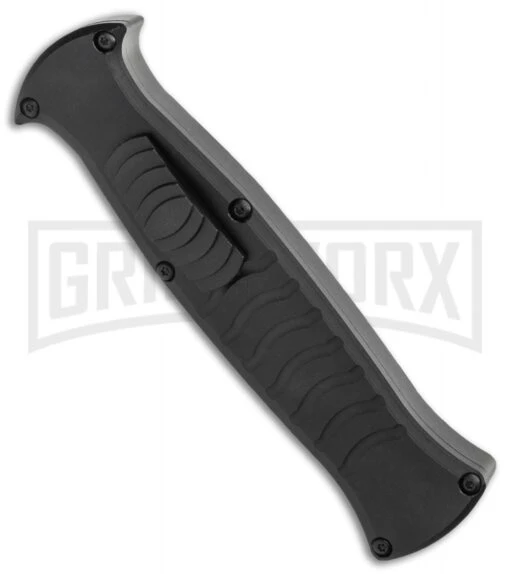 AKC X-treme EVO Black OTF Automatic Knife - Satin Plain Dagger -AKC Knife Shop AKC X treme EVO OTF Automatic Knife Black 3.5 Satin Dagger BHQ 119723 LS Spin large