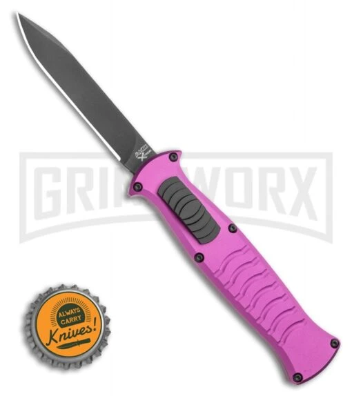 AKC X-treme EVO OTF Automatic Knife - Purple Black Plain -AKC Knife Shop AKC X treme EVO OTF Automatic Knife Purple 3.5 Black BHQ 120293 LS Bottlecap large