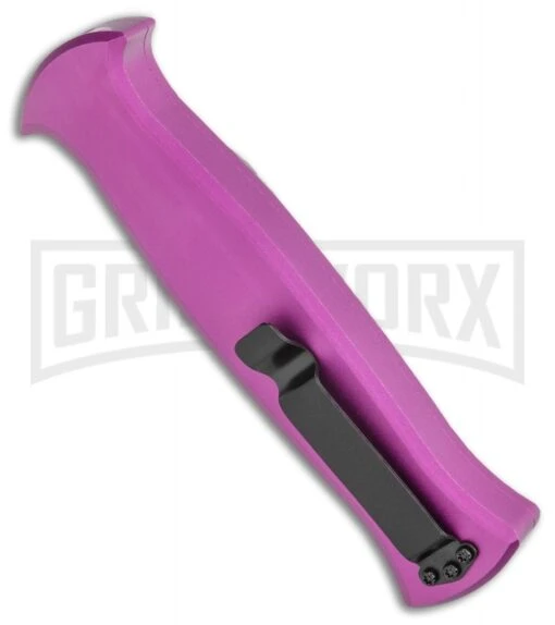 AKC X-treme EVO OTF Automatic Knife - Purple Black Plain -AKC Knife Shop AKC X treme EVO OTF Automatic Knife Purple 3.5 Black BHQ 120293 LS Side large