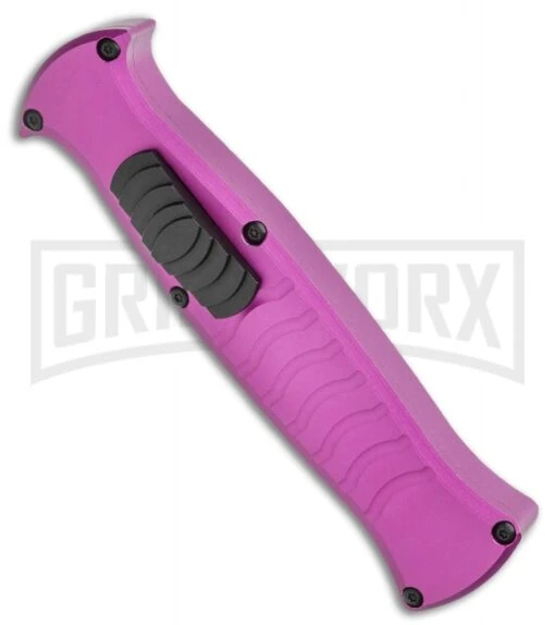 AKC X-treme EVO OTF Automatic Knife - Purple Black Plain -AKC Knife Shop AKC X treme EVO OTF Automatic Knife Purple 3.5 Black BHQ 120293 LS Spine large