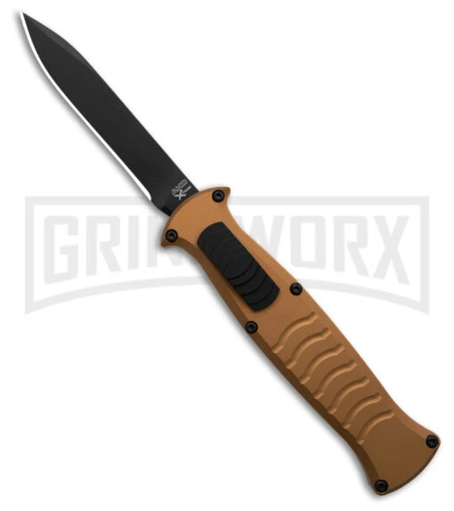 AKC X-treme EVO Gold OTF Automatic Knife - Black Plain Spear Point -AKC Knife Shop AKC Xtreme EVO Gold Automatic Knife Black Plain GX 41624 hd large