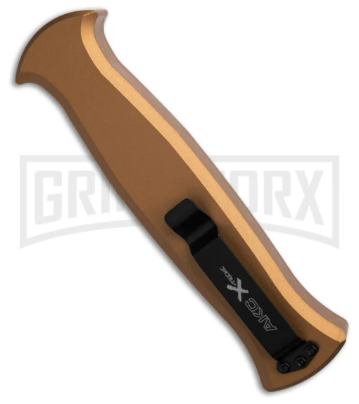 AKC X-treme EVO Gold OTF Automatic Knife - Black Plain Spear Point -AKC Knife Shop AKC Xtreme EVO Gold Automatic Knife Black Plain GX 41624 hd side large