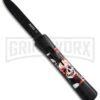 AKC Concord Red/White Skull OTF Automatic Knife - Flat Grind Black Flat -AKC Knife Shop AKC concord red white skull black BP 19138 er large