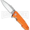 Artisan Cutlery Small Predator Orange G-10 Folding Knife - Stonewash -AKC Knife Shop Artisan Cutlery Small Predator LL Orange G 10 SW BHQ 89489 jr large