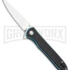 Artisan Cutlery Small Shark Black G-10/Blue Folding Knife - SW Plain -AKC Knife Shop Artisan Cutlery Small Shark Liner Lock Knife Black G 10 Stonewash BHQ 90009 kp jr large