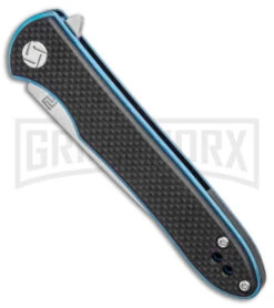 Artisan Cutlery Small Shark Black G-10/Blue Folding Knife - SW Plain -AKC Knife Shop Artisan Cutlery Small Shark Liner Lock Knife Black G 10 Stonewash BHQ 90009 kp spine jr large