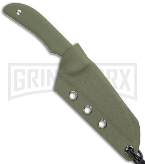 Artisan Cutlery Green G-10 Sea Snake Fixed Blade Knife - Satin Plain -AKC Knife Shop Artisan Sea Snake OD Green G 10 SW 1842B GN BHQ 119565 jr sheath large