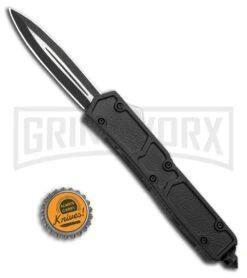 Atomic Slim Dagger Black OTF Automatic Knife - Dagger Two Tone Plain -AKC Knife Shop Atomic 2 Black OTF Automatic Knife Dagger Two Tone GX 33746 ns bottlecap large