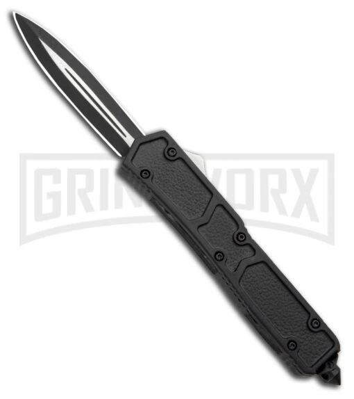 Atomic Slim Dagger Black OTF Automatic Knife - Dagger Two Tone Plain -AKC Knife Shop Atomic 2 Black OTF Automatic Knife Dagger Two Tone GX 33746 ns large