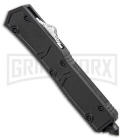 Atomic Slim Dagger Black OTF Automatic Knife - Dagger Two Tone Plain -AKC Knife Shop Atomic 2 Black OTF Automatic Knife Dagger Two Tone GX 33746 ns spine large