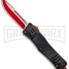 Atomic Defender Large OTF Automatic Knife Black - Red Two Tone Drop Point -AKC Knife Shop Atomic Defender DP Red Black OTF Auto Red GX 33631 jr large