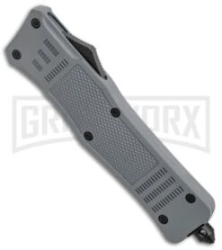 Atomic Defender Large OTF Automatic Knife Gray - Two Tone Tanto -AKC Knife Shop Atomic Defender Large OTF Auto Black TT Tanto GX 35865 jr spine large