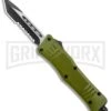 Atomic Defender Mini OTF Automatic Knife Army Green - Two Tone Serr Tanto -AKC Knife Shop Atomic Defender Mini OTF Auto Army Green TT Tanto Serr GX 37551 jr large