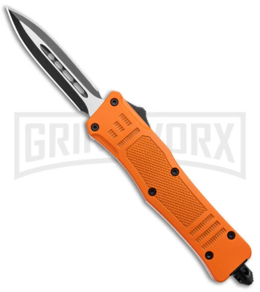 Atomic Defender Mini OTF Automatic Knife Orange - Two Tone Dagger -AKC Knife Shop Atomic Defender Mini OTF Auto Orange TT Dagger BHQ 141104 jr large