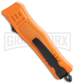 Atomic Defender Mini OTF Automatic Knife Orange - Two Tone Dagger -AKC Knife Shop Atomic Defender Mini OTF Auto Orange TT Dagger BHQ 141104 jr side large