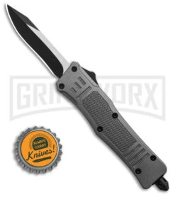 Atomic Defender Mini OTF Automatic Knife Gray - Two Tone Recurve -AKC Knife Shop Atomic Defender Mini OTF Automatic Knife Gray Two Tone Recurve GX 38809 td size large