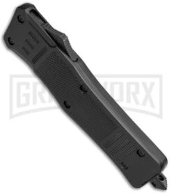 Atomic Defender Large OTF Automatic Knife Black - Satin Plain -AKC Knife Shop Atomic Defender OTF Dagger 6PA21 55D BP 19784 jr spine large