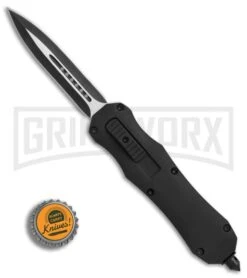 Atomic FL D/A OTF Automatic Knife - Dagger Black Plain -AKC Knife Shop Atomic FL DA dagger black plain BP 18785 er bottlecap large