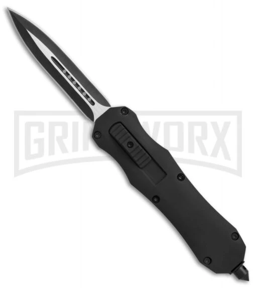 Atomic FL D/A OTF Automatic Knife - Dagger Black Plain -AKC Knife Shop Atomic FL DA dagger black plain BP 18785 er large