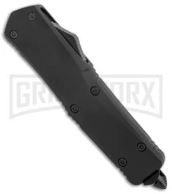 Atomic Lance Tanto Black OTF Automatic Knife - Two Tone Serr -AKC Knife Shop Atomic Lance Tanto Black OTF Auto TT Serr GX 19199 jr spine large