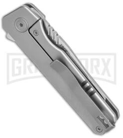 Axial Enzi Bead Blasted Titanium Frame Lock Knife - Satin 20CV -AKC Knife Shop Axial Enzi Knife Beadblasted Ti Reverse Tanto Satin BHQ 146958 jr side large