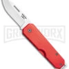 Bear & Son 110 Red Slip Joint Pocket Knife - Satin Plain -AKC Knife Shop Bear and Son Aluminum SJ Satin Red BHQ 107787 jr large