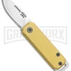 Bear & Son 109 Slip Joint Yellow Pocket Knife - Satin Plain -AKC Knife Shop Bear and Son Aluminum SJ Yellow Satin BHQ 107783 jr large