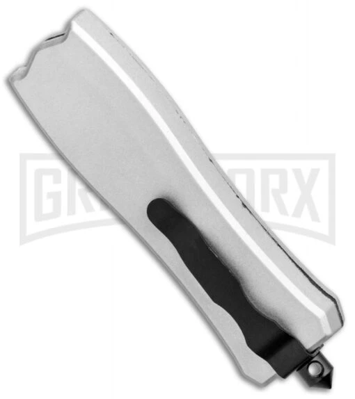 Belly Button Silver OTF Automatic Knife (2" Black) -AKC Knife Shop Belly Button Silver OTF Auto Black SB023SL GX 33782 jr side large