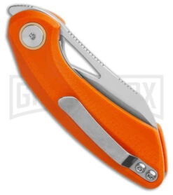 Bestech Knives Bihai Orange G-10 Pocket Knife - Satin/Gray Plain -AKC Knife Shop Bestech Knives Hel Bihai Liner Lock Knife Orange G 10 Black Satin SW BHQ 179725 side kc large